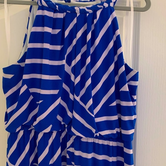 Royal blue and white stripped maxi dress - Picture 3 of 6